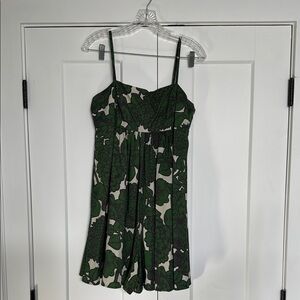 Anthro Green Floral Romper